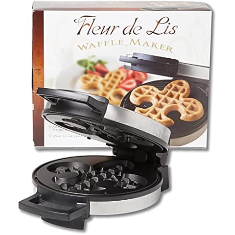 Fleur De Lis Belgian Waffle Maker | Non-stick Waffle Iron | Works Perfectly for Chaffles, Gluten Free or Paleo Pancake And Waffle Mix Cover