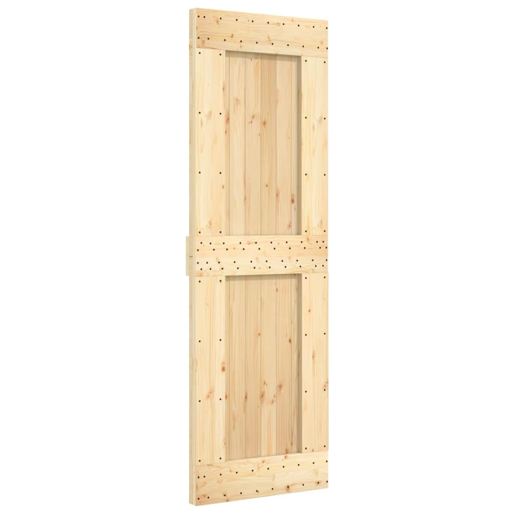 Materiały budowlane, drzwi przesuwne z zestawem okuć, 70 x 210 cm, lite drewno sosnowe