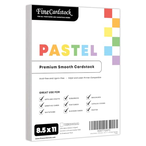 Tarjeta del color de papel resistente de 85 x 11 ideal para impresiones nítidas con 50 hojas