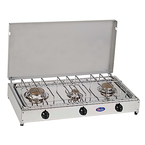 Parker Fornello A Gas 5523, 3 Fuochi, INOX, GPL