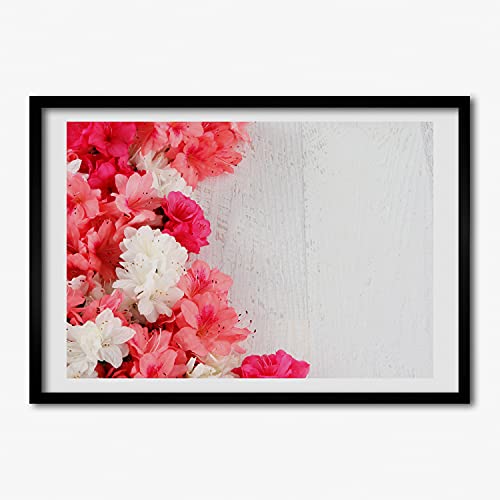 Affiche fleurs avec cadre en bois moderne 70x50 cm Tulup pour tableau