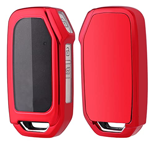 Funda para llave para Kia Ceed Cerato Forte Niro Seltos Sorento Soul Sportage Telluride Remote Holder Protector de piel sin llave Accesorios (rojo)