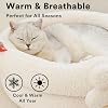 ZEZE Hugging Hand Cat Bed Cozy Fleece Round Nest for Cats & Small Pets, Plush Supportive Cushion, Washable Cover, Modern Neutral Design, 21 x 26 x 9 Inches