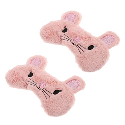EXCEART 2 peças de pelúcia olhos respirável dormir acessórios (rosa)