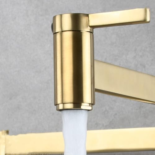 Grifo plegable de cobre dorado Alipis ajustable para evitar salpicaduras 6