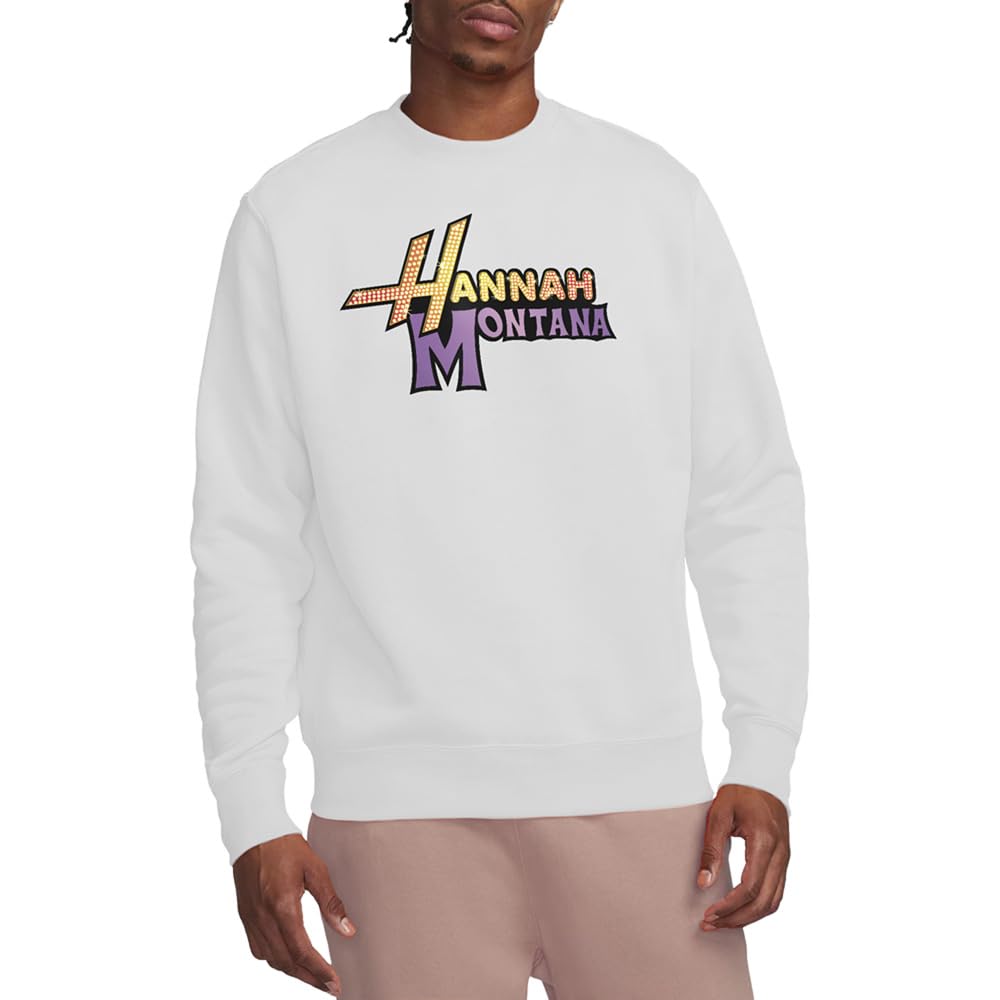 Disney Unisex White Camp Rock Hannah Montana Logo Sweatshirt, Xxl