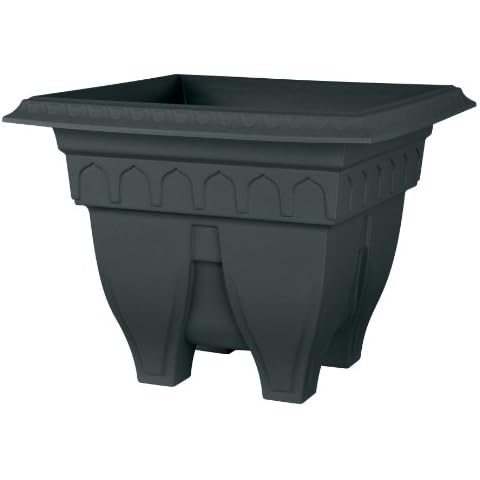 DCN Plastic 1415AR Azura Square Patio Planter, Black Cover