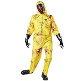 Neusky Herren Kostüm Perfektes Kostüm + Maske + die Handschuhefür Halloween, Weihnachten, Karneval oder Mottoparties(Rot-Gelb, L/180-190cm)