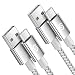 Produktbild Syncwire USB-C-Kabel, [2 Pack, 2 Meter] 3A USB-A-zu-Typ-C aus Nylon geflochtenes Ladekabel für Samsung Galaxy S20 Plus/S10/Galaxy Note Serie, MacBook, Moto, Huawei, Xiaomi Redmi usw, Silber