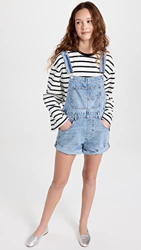 Free People Women's Ziggy Shortalls, Follow Your Heart, XS