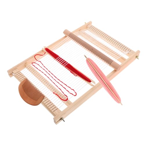Vaguelly Telar de Madera para Pequeño Kit DIY Tejido Manual Educativo para Principiantes Desarrollo Habilidades Motrices y Cognitivas Juego Creativo para Niñas