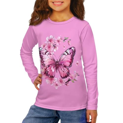 Image of Girls Long Sleeve T Shirt Cute Cartoon Crewneck Shirt for Kids 3-16Y Fall Winter Clothes