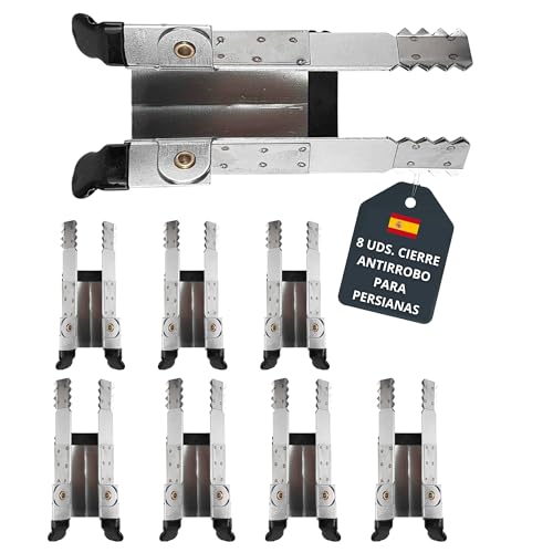 Pinzas para Bloquear Persianas, Cierre Antirrobo para Persianas, Acero Inoxidable – Alta Resistencia y Seguridad Casa, Packs de 2, 4 o 8 uds. de Pinzas de Bloqueo Persianas Antirrobo (8 UDS)