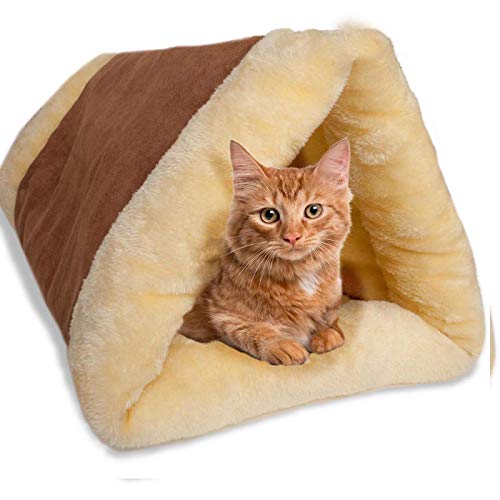 Petslover Cat Bed Cave House Bed Best for Indoor Cats Houses Heated