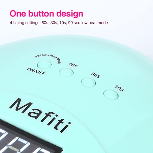 Mafiti 48W Uv Nail Led Lamp Nail Dryer Manicure/Pedicure Uv Light For Gel Nail Automatic Sensor Curing Lamp Gift Lcd Display Screen Cyan #TOP2