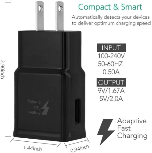 Adaptive Fast Wall Adapter Micro Usb Charger For Realme C11 Bundled With Urbanx Micro Usb Cable Cord 10Ft Super Fast Charging Kit - 2 Items - Black #TOP1