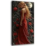 Diamond Painting Erwachsene, Diamond Painting Mond, 5D Schönheit Diamant Paintings für Anfänger 20x40cm, Mosaik Bastelset für Deko Wohnzimmer, DIY Basteln Erwachsene Als Geschenk für Frauen 0C-444