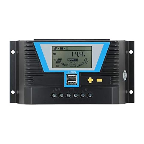 Temank PWM 30A Solarladeregler 12V 24V 36V 48V Mit LCD Display, Arbeit für Blei-Säure oder Lithium Akku Cover
