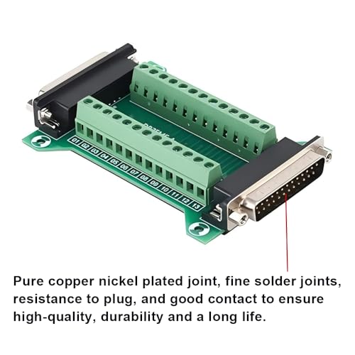 Willwewon 2PCS DB25 ohne geschweißte Mann zum weiblichen Leiterplatte, RS232 D-SUB serieller zu 25-poliger Geschlechtsanverter-Adapter-Anschluss