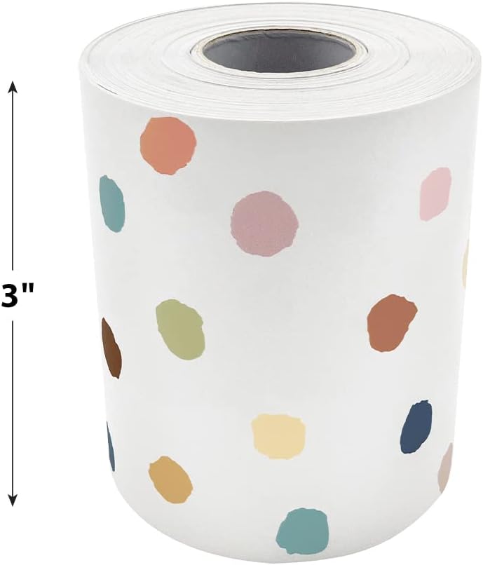 Teacher Created Resources Everyone is Welcome Painted Dots Straight Rolled Border Trim (TCR8912)