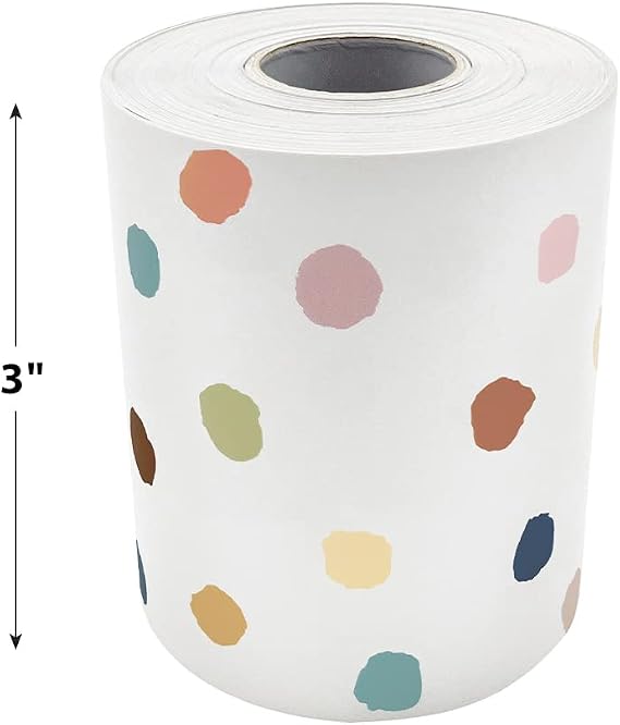 Teacher Created Resources Everyone is Welcome Painted Dots Straight Rolled Border Trim (TCR8912)