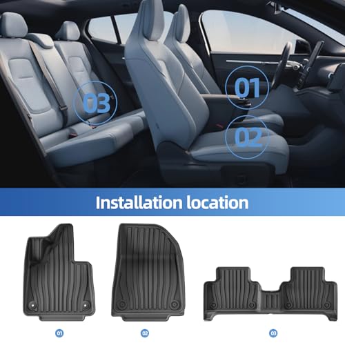 SMABEE Floor Mats & Cargo Liner & Backrest Mats for 2024 2025 2026 Volvo EX30,TPE All Weather Floor Liners Trunk Mat Accessories Protection Mats Interior Black by smabee - Used condition - Image 2