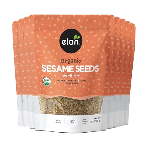 Elan Organic Sesame Seeds, Non-GMO, Vegan, Gluten-Free , 8 pack