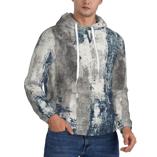 Sweat bleu homme à capuche chaud et léger contre le froid