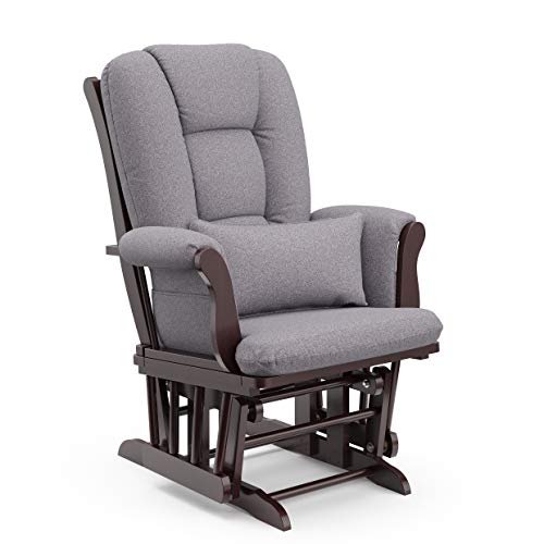 Storkcraft 06554-559 Tuscany Custom Glider And Ottoman With Free Lumbar Pillow (Espresso/Slate Gray Swirl) - Cleanable Upholstered Comfort Rocking Nursery Chair thumb #6