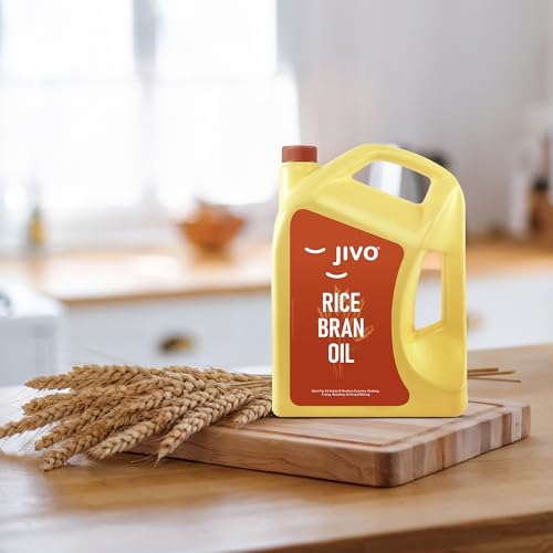 Image of Jivo Rice Bran Oil 4 Litre | Premium Cooking Oil | Rich in Antioxidants | Ideal for Deep Frying, Sauteing & Baking | Chemical-Free