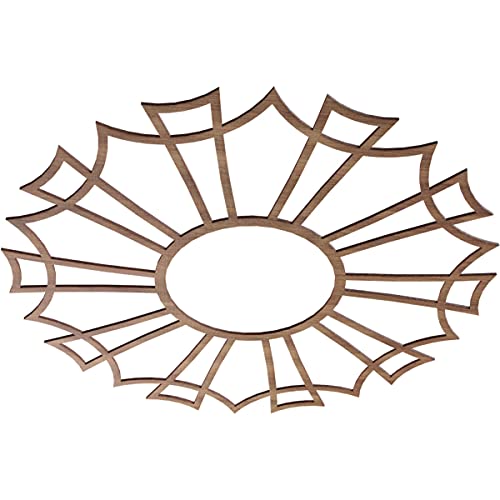Image of Ekena Millwork 36 inchOD x 12 5 /8 inchID x 3 /8 inchT Augustus Wood Fretwork Pierced Ceiling Medallion, Walnut