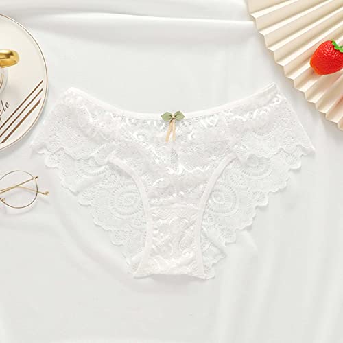 Qvkarw Roupa íntima feminina confortável divertida cintura alta vazada sexy maternidade (branca, G)