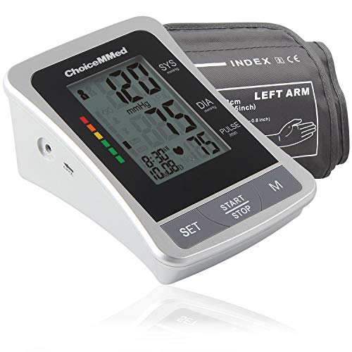 ChoiceMMed Blood Pressure Monitor - Standard BP Cuff Meter with Display - Standard Size Blood Pressure Machine 8.6”-14.2” - Blood Pressure Tester with Carrying Bag - Blood Pressure Gauge with Memory