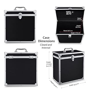 Vinyl Buddy Boîte de Rangement pour disques Vinyle 12" en Aluminium, Peut contenir jusqu'à 40 disques vinyles (dans des Pochettes en PVC). Comprend 40 Pochettes extérieures de 12 Pouces (Noir) – Image 4
