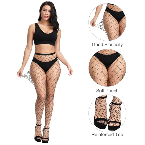 CHRORINE 2/4/8 Pack Fishnet Stockings Women High Waist Tights 2/4 Styles Fishnet Tights Pantyhose2