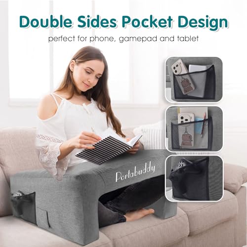 Bureau de Jeu Gonflable pour lit et canapé, Coussin Ergonomique avec Surface inclinée, Gonflable Portable avec Poche latérale, Tissu Oxford 300D, Bureau pour Ordinateur et Adultes – vue 9