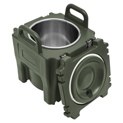 GMSLuu 20L Stainless Steel Insulated Food Carrier, Thermos Bucket Hot Food Insulated Food Carrier for Restaurants, Hotels, Outdoor Parties, Fishing Chairs, Camping. (Green)