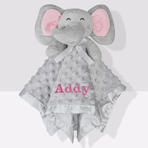 Jasaino Elephant Baby Blanket, Loveys for Babies, Personaliz