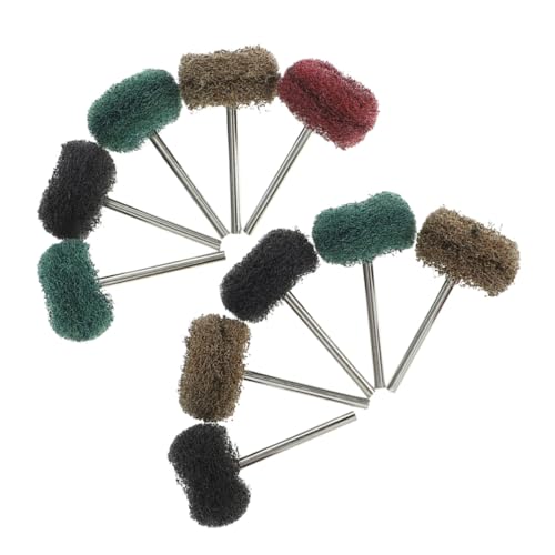 PRETYZOOM 20pcs Scouring Pad Grinding Head Polish Wheel White Detailing Abrasive Wheel Brushes Stainless Buffer Polishing Shaped Automotive Clean Drill Buffing Pad Wheel Polish Steel