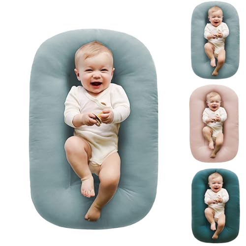 Image of oliwex Baby Lounger, Baby Lounger Pillow, Infant Lounger for Newborn 0-24 Months (Fog Blue)