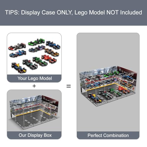 Image of Acrylic Display Case for Lego Speed Champions Ultimate Formula 1 Collector's Pack, Dust-Proof Protective Showcase Box for F1 Model Car Kit (Model Car NOT Included)