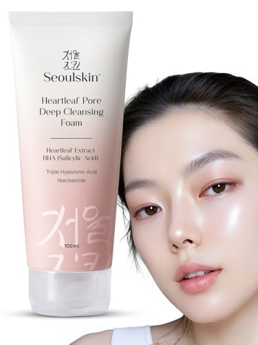 Image of SeoulSkin Heartleaf Double Cleansing Combo | Cleansing Oil 150ml + Pore Deep Cleansing Foam 100ml | Korean Face Wash for Men & Women | Removes Makeup, SPF & Excess Oil | BHA, Niacinamide, Hyaluronic Acid | For Oily, Acne-Prone Skin