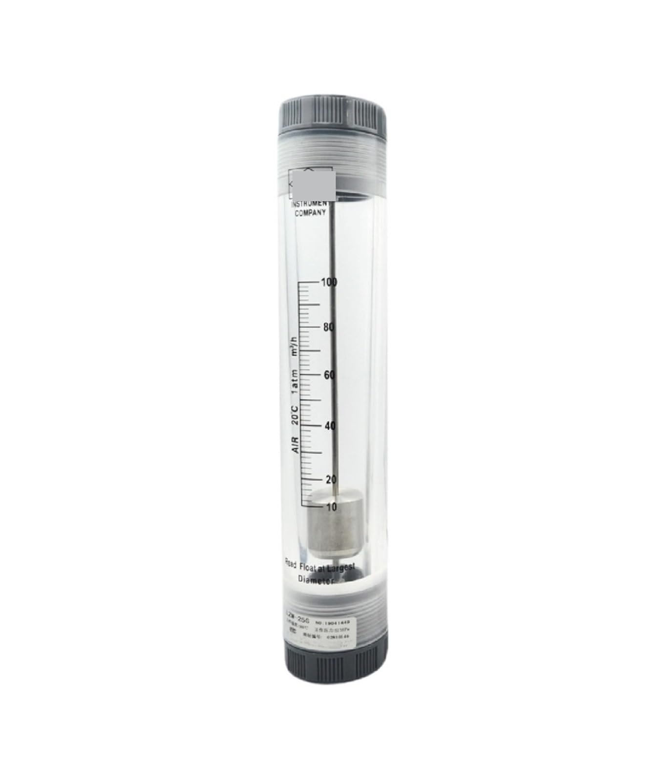 Medidor de Flujo de Tubo acrílico de tubería Interna G3/4 LZM-20G, rotámetro for Aire comprimido líquido, medidor de Flujo mecánico de Agua(Liquid-100-1000LPH)