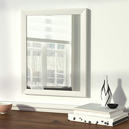 Amazon Basics Rectangular Wall Mirror 16" x 20" - Standard Trim, White - 5