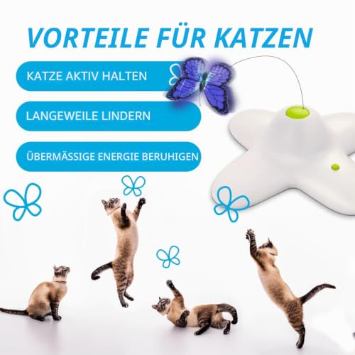 ALL FOR PAWS Katzenspielzeug Interaktive Schmetterling Katze Automatisches Spielzeug Stimulierende Kitty Spielzeug Anreicherung für Indoor Katzen – Bild 3