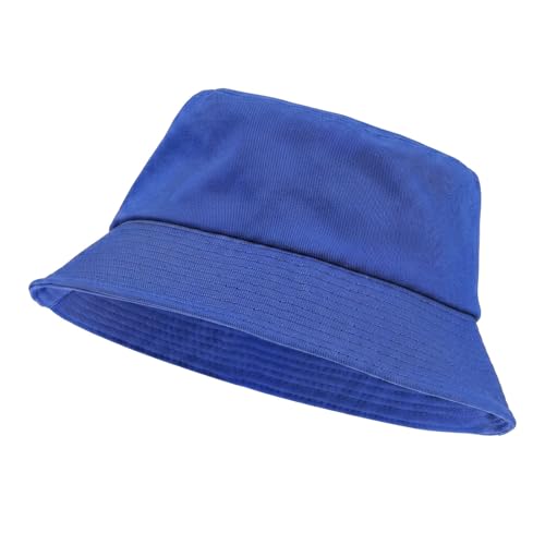 Image of Yolev Unisex Bucket Hat for Women Men, Breathable Cotton Sun Hat with UV Protection, Packable Outdoor Cap for Fishing Hiking Camping (Royal Blue)