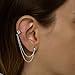 Double Chain Ear Cuff Earring, Sterling Silver Fake Helix, Cartilage Ear Wrap Earring, Boho Style, Adjustable Earcuff, Handmade Jewelry