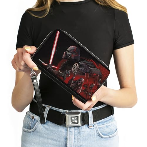 Buckle-Down Women's PU Zip Around Wallet Rectangle-Star Wars Kylo Ren, 7.5"x4.5"4