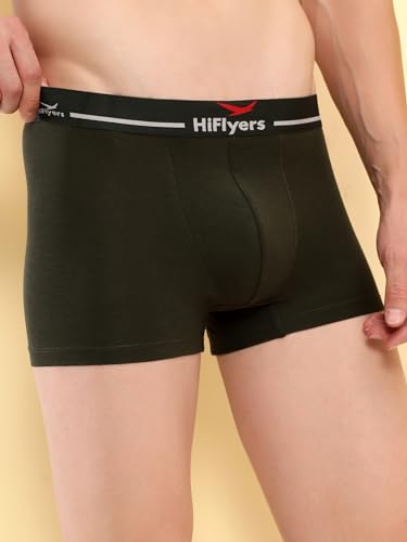 Image of HiFlyers Men's Cotton Spandex Odour-Free, Long Lasting Comfort, All Day Fresh and Confidence Dark Knight Collection Solid Trunks