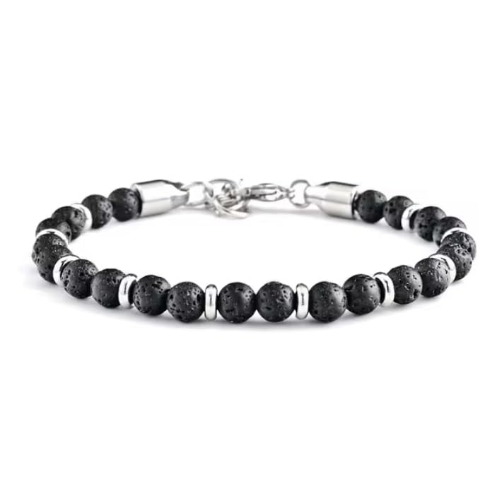 Bracelet homme œil de tigre hématite 6 mm réglable idée cadeau idéale